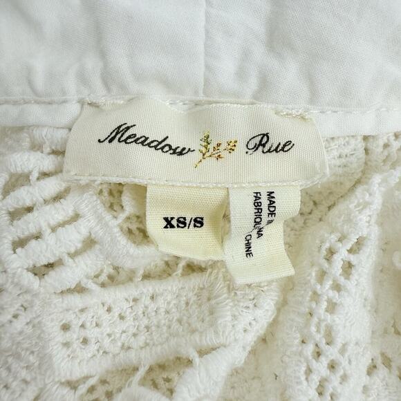 Anthropologie Meadow Rue Crochet Draped Lace Vest XS/S Cottagecore Boho Coquette - Picture 9 of 13